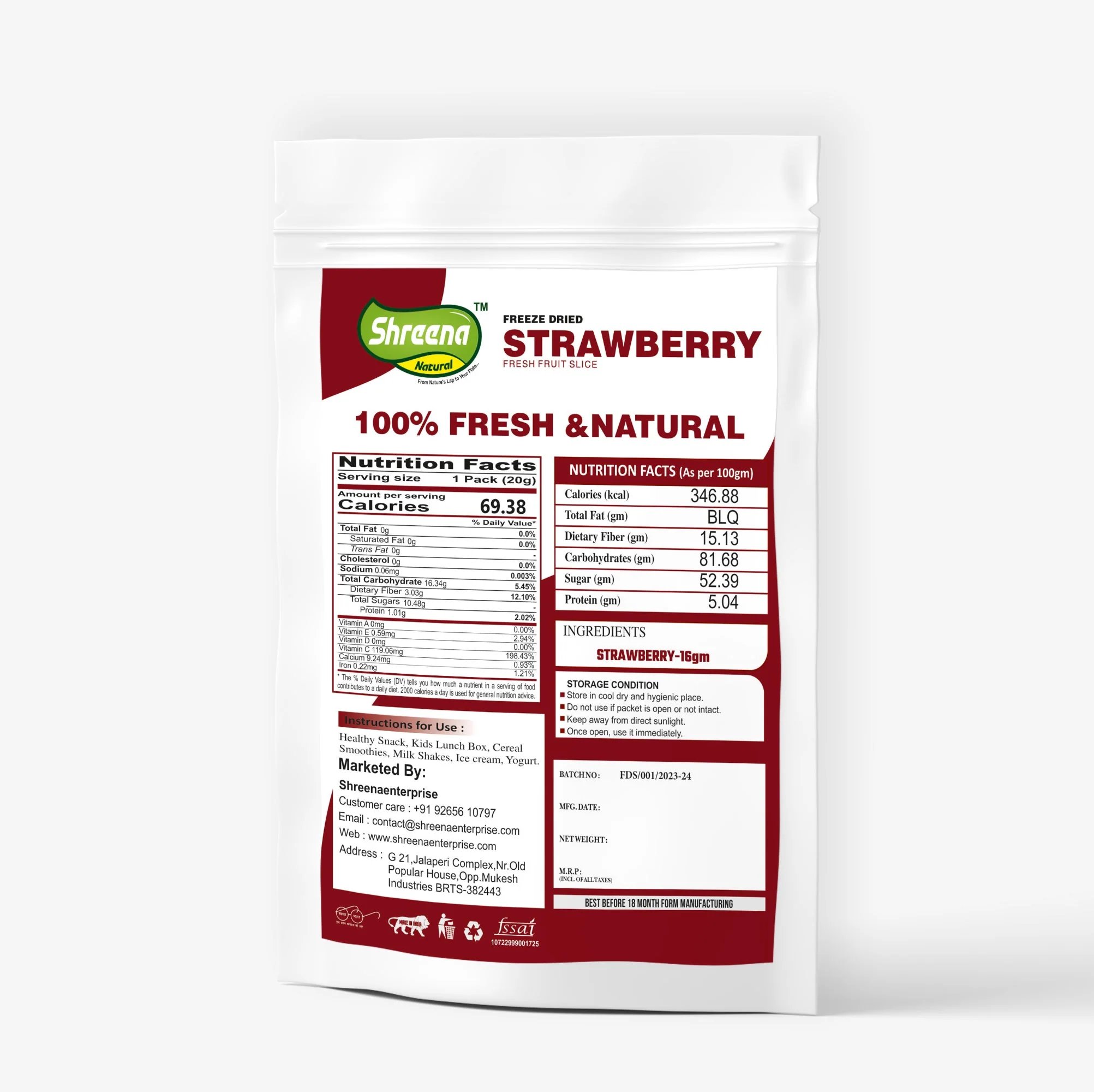 Additional image for Freeze Dried Strawberry Slice