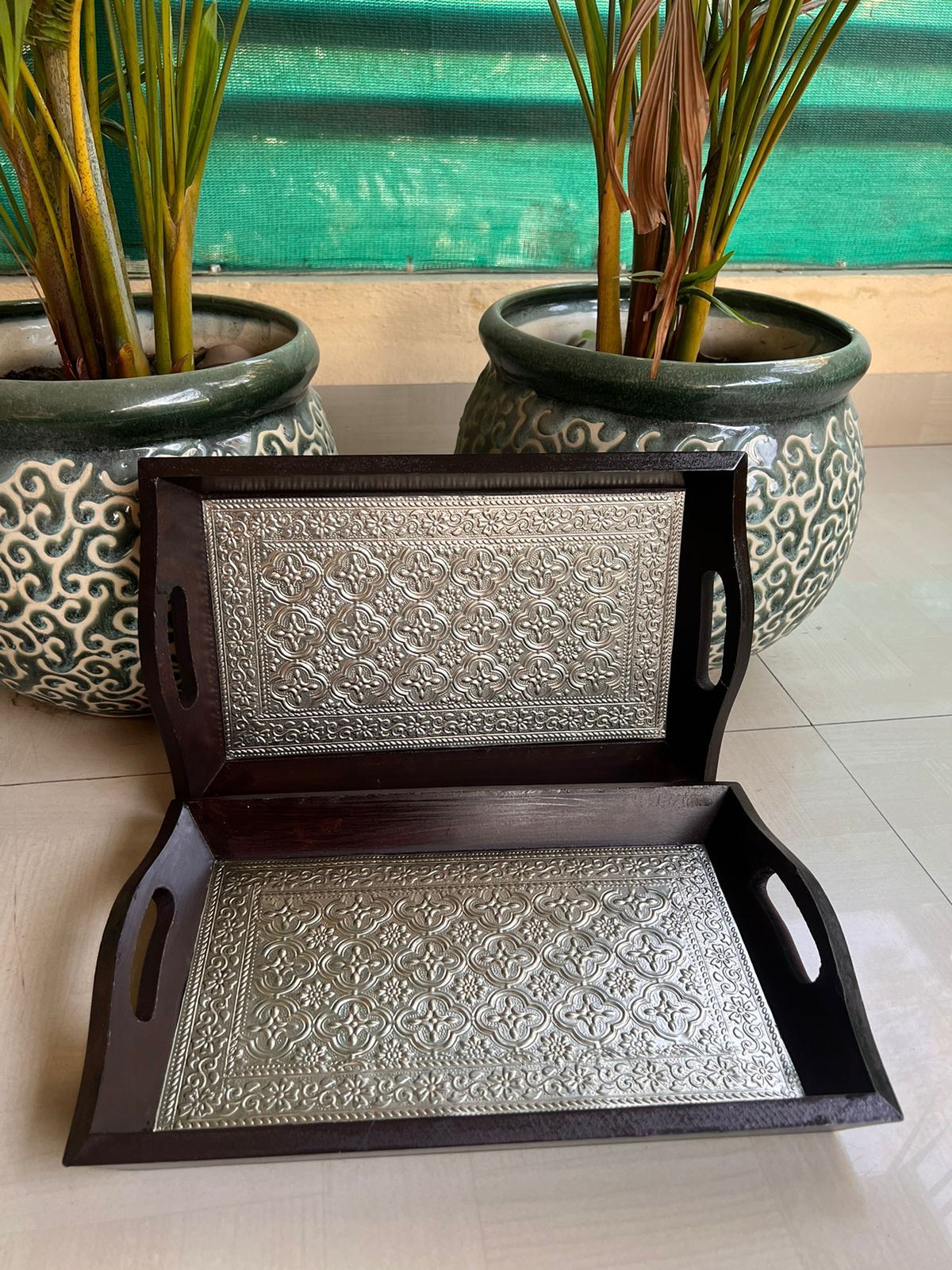 Additional image for German Silver-Coated Wooden Trays
