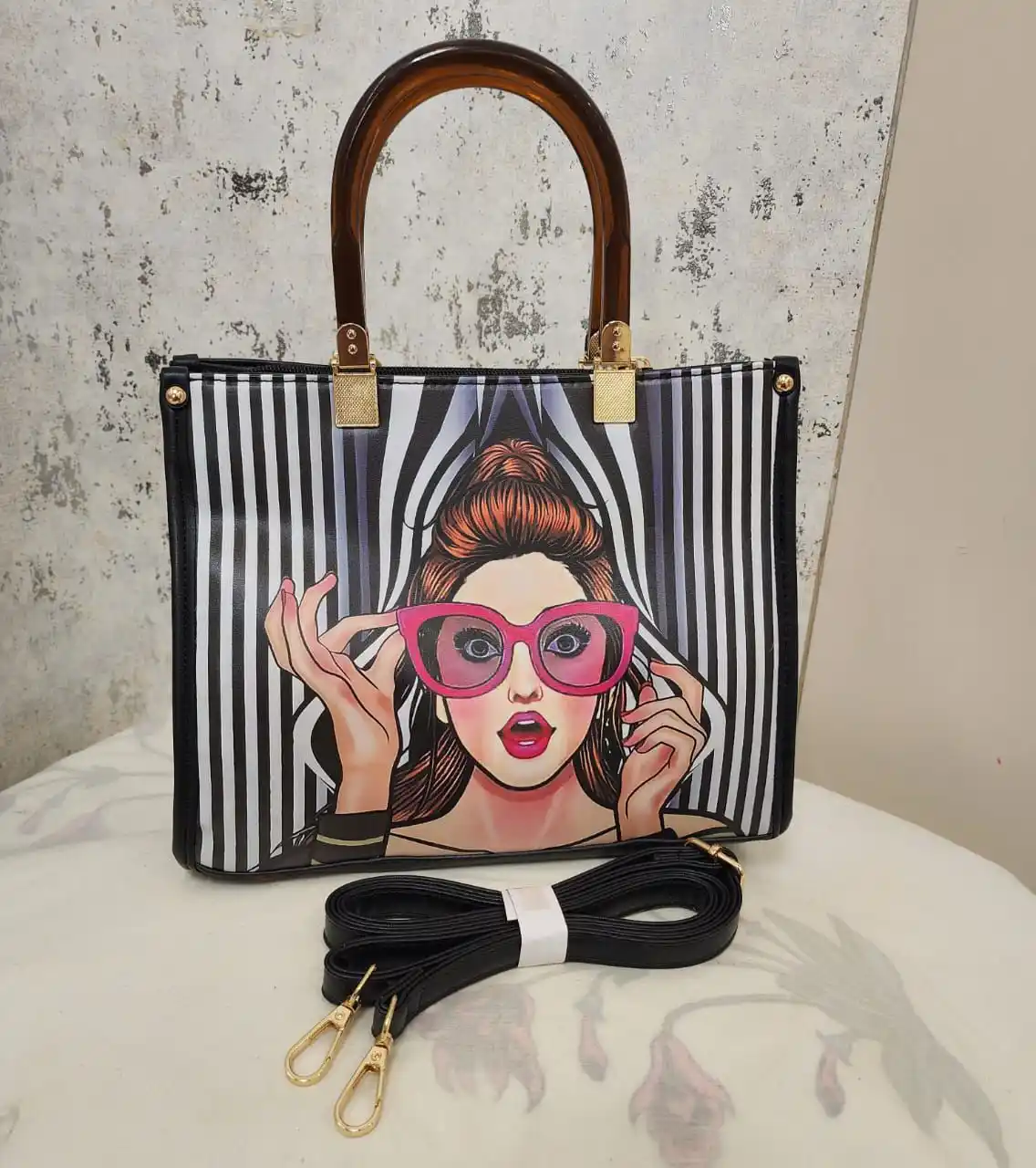 Striped Pop Art Tote Bag
