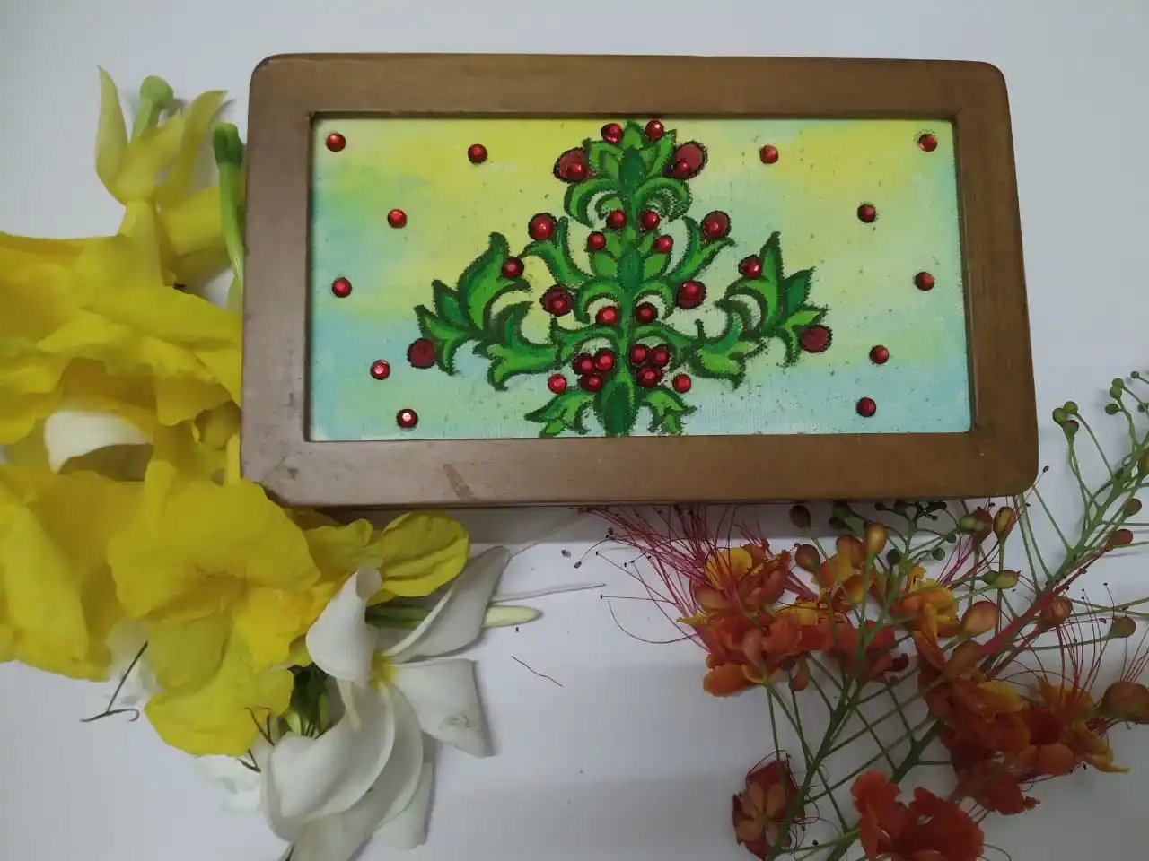 Additional image for Berry Bloom Hand-Painted Wooden Clutch